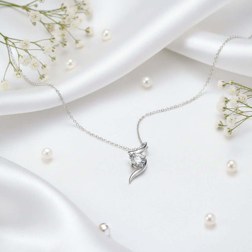 1 Carat Moissanite Diamond Necklace – 925 Sterling Silver Four-Prong Pendant