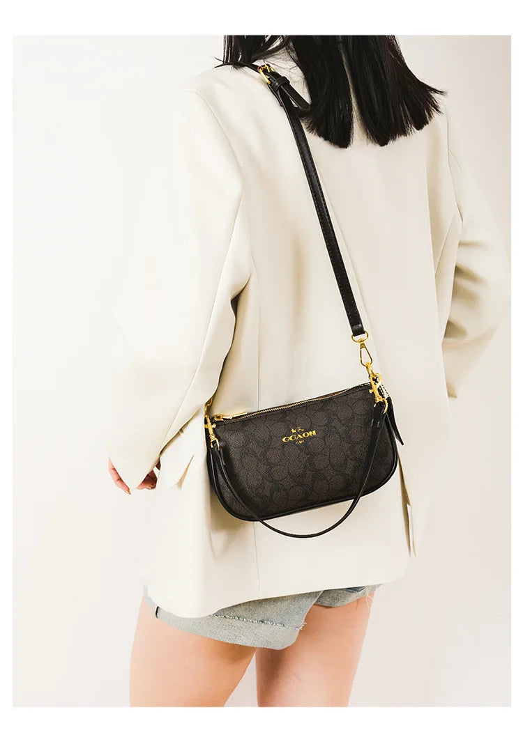 Classic Vintage Ladies Crossbody Handbag | High-End Women's Underarm Shoulder Bag | Elegant Designer Leather Messenger Bag For Women