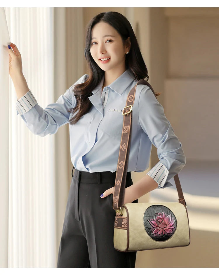 Casual Women Handbag | Soft Leather Shoulder Crossbody Bags for Women | Fashion Print Ladies Messenger Tote Bag