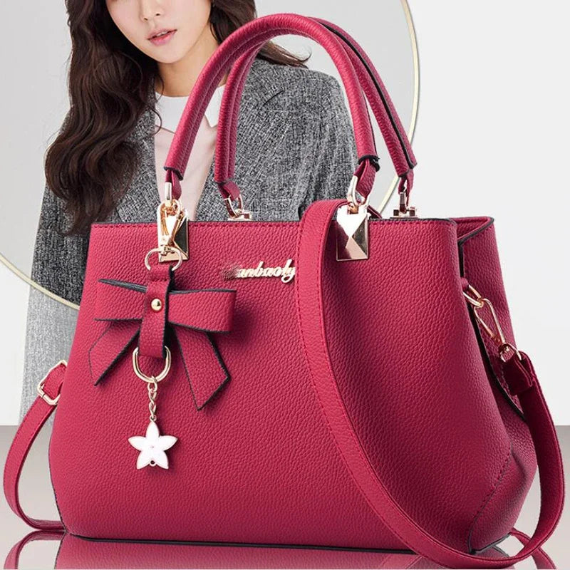 New  Elegant Shoulder Bag for Women | Luxury Designer Handbags | Plum Bowknot Sweet Messenger Crossbody Bag