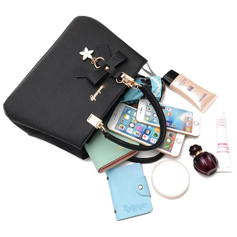New  Elegant Shoulder Bag for Women | Luxury Designer Handbags | Plum Bowknot Sweet Messenger Crossbody Bag