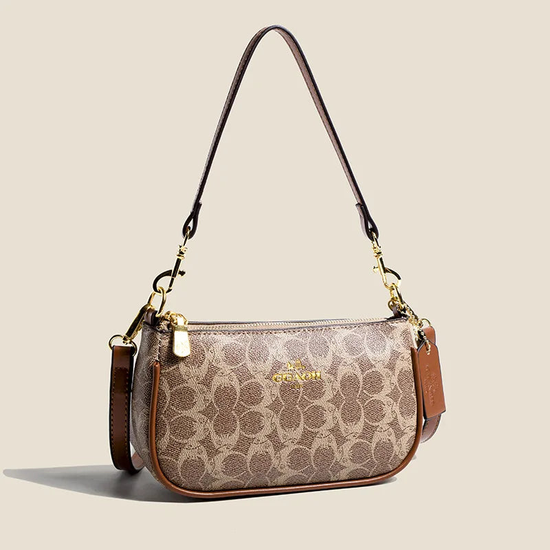 Classic Vintage Ladies Crossbody Handbag | High-End Women's Underarm Shoulder Bag | Elegant Designer Leather Messenger Bag For Women