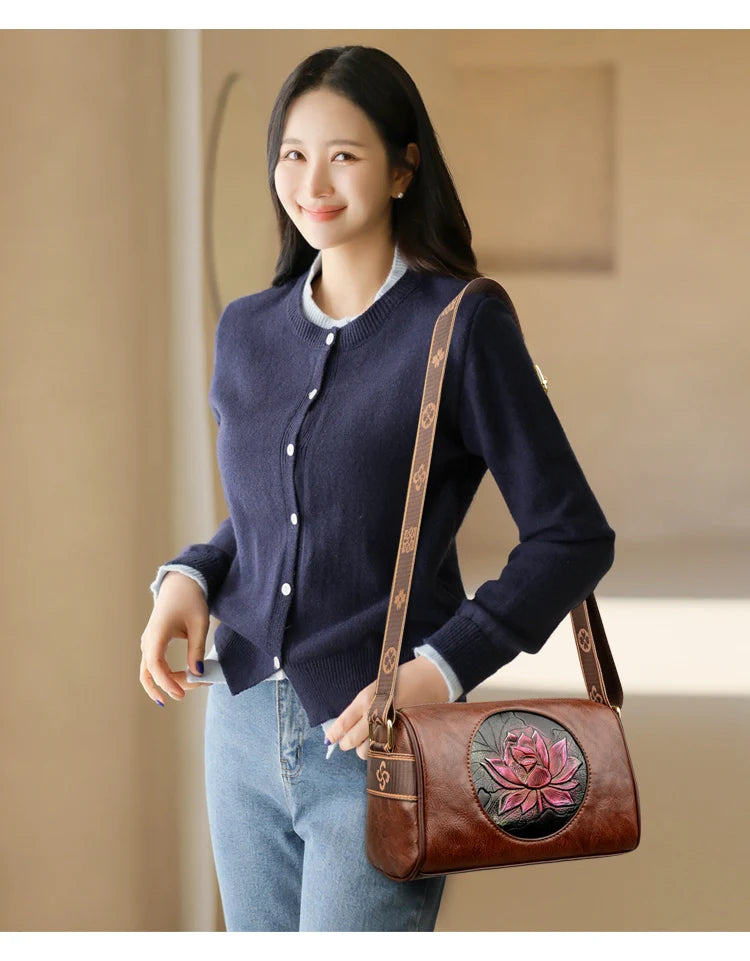Casual Women Handbag | Soft Leather Shoulder Crossbody Bags for Women | Fashion Print Ladies Messenger Tote Bag