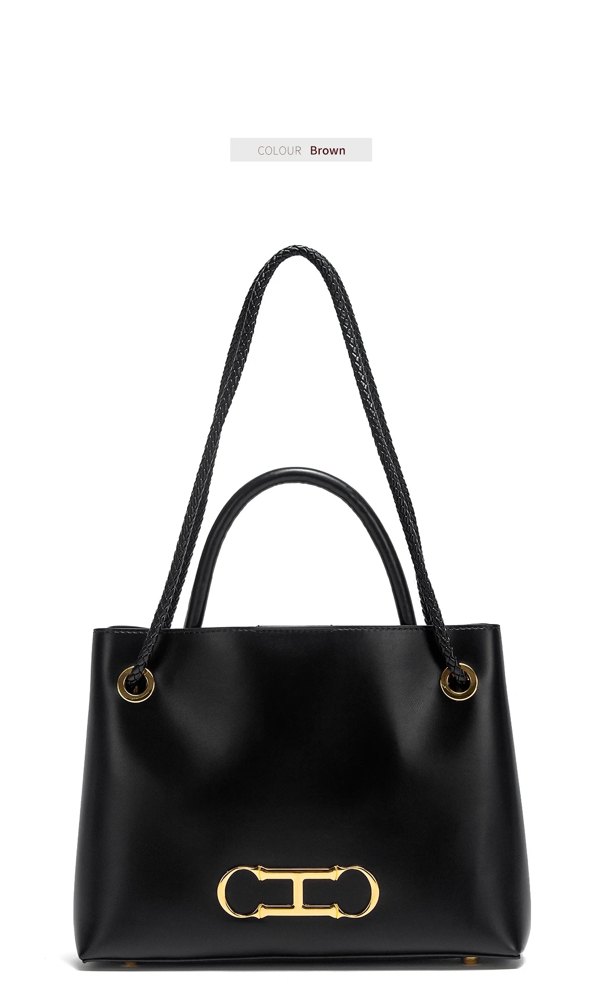 Black minimalist Tote Bag dual-use commuting Women's bag