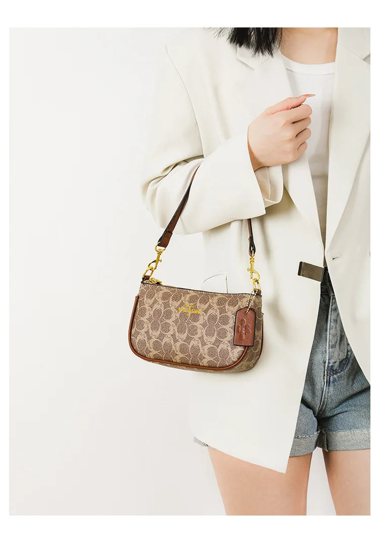 Classic Vintage Ladies Crossbody Handbag | High-End Women's Underarm Shoulder Bag | Elegant Designer Leather Messenger Bag For Women
