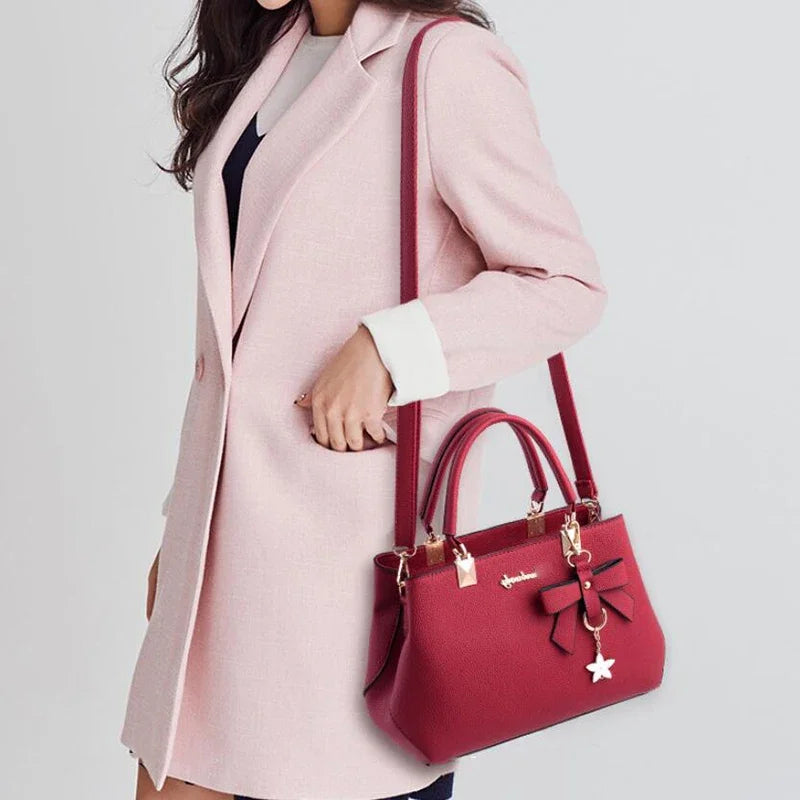 New  Elegant Shoulder Bag for Women | Luxury Designer Handbags | Plum Bowknot Sweet Messenger Crossbody Bag