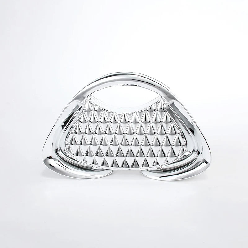 Luxury Handbags For Women | Metallic Chain Crossbody Bag | Acrylic Clip Bag | Elegant Evening Party Wallet Mesh Trapezoidal Handbag