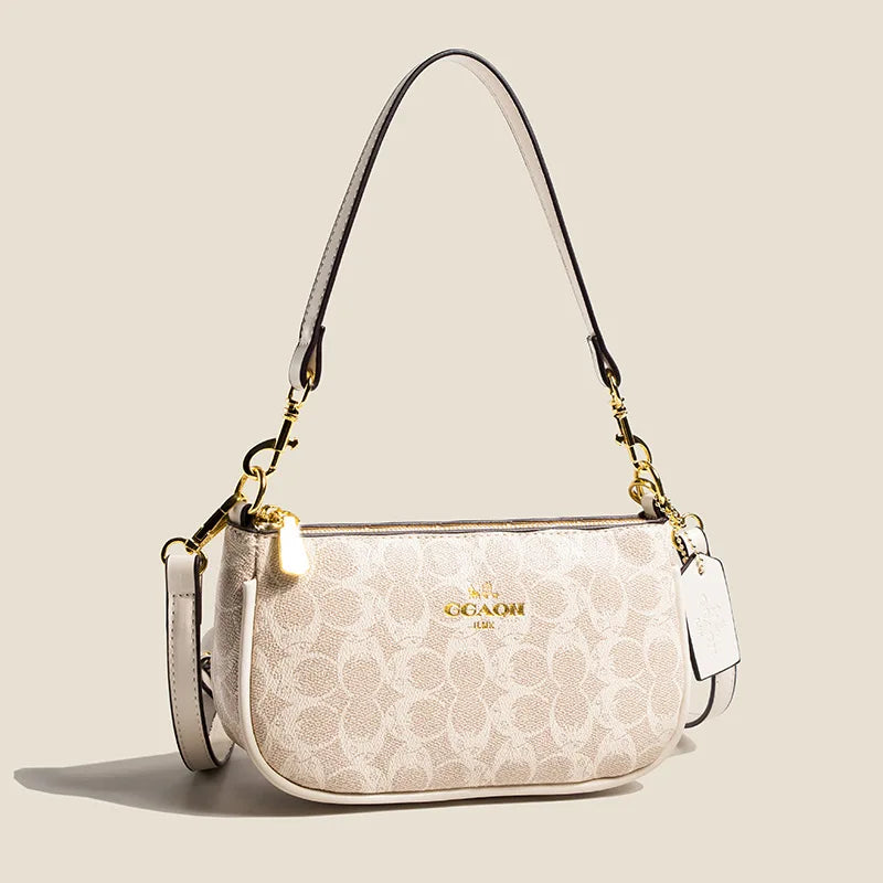 Classic Vintage Ladies Crossbody Handbag | High-End Women's Underarm Shoulder Bag | Elegant Designer Leather Messenger Bag For Women