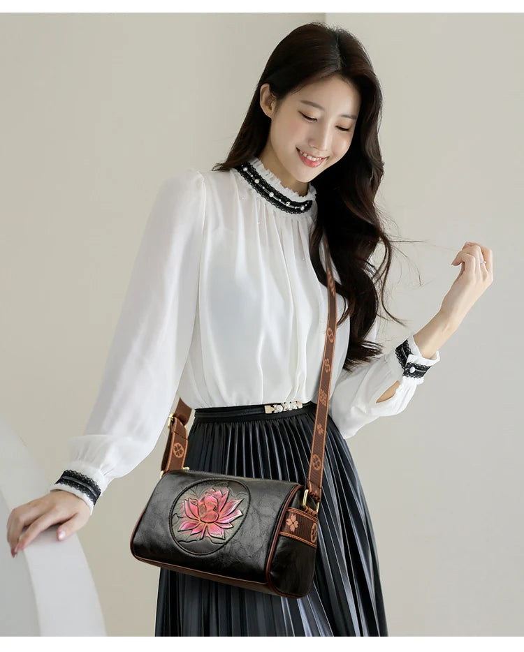 Casual Women Handbag | Soft Leather Shoulder Crossbody Bags for Women | Fashion Print Ladies Messenger Tote Bag