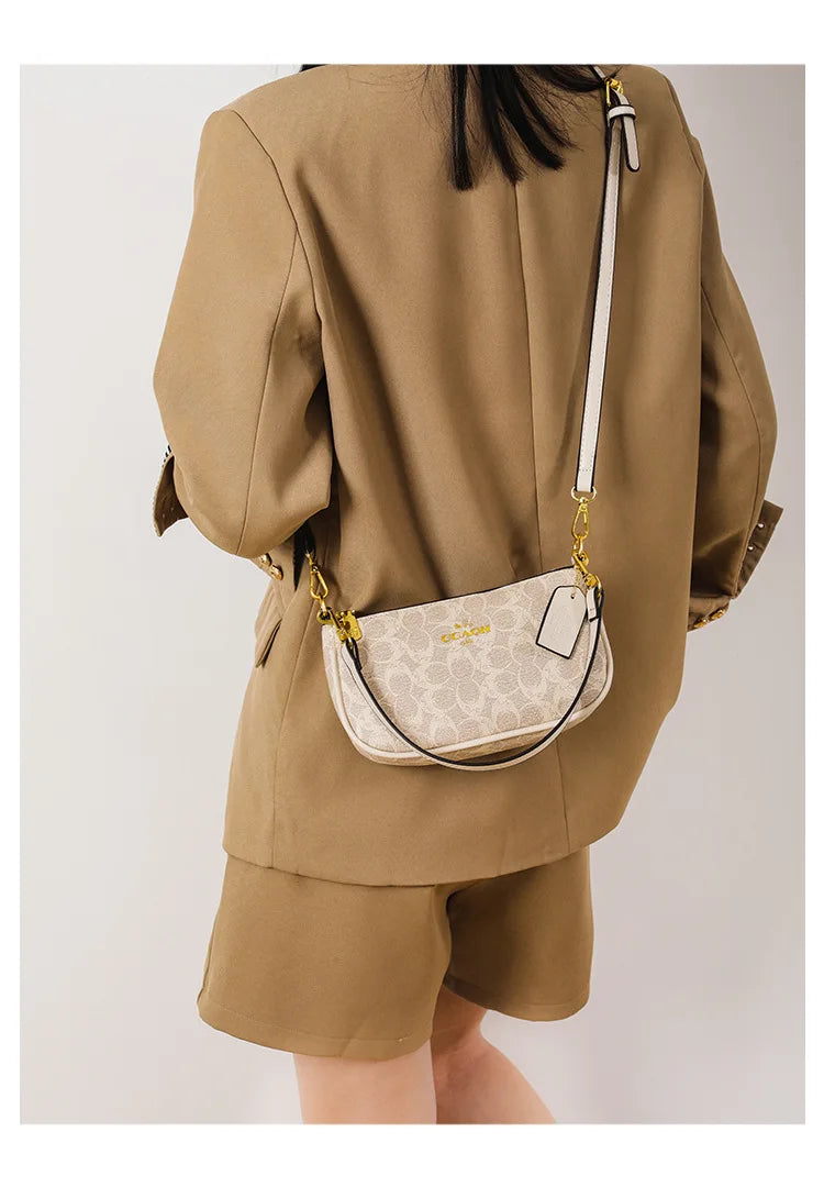 Classic Vintage Ladies Crossbody Handbag | High-End Women's Underarm Shoulder Bag | Elegant Designer Leather Messenger Bag For Women