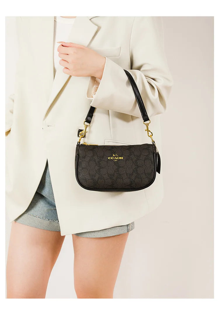 Classic Vintage Ladies Crossbody Handbag | High-End Women's Underarm Shoulder Bag | Elegant Designer Leather Messenger Bag For Women