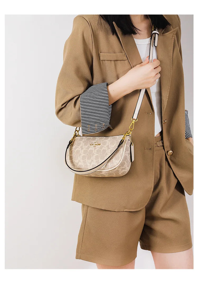 Classic Vintage Ladies Crossbody Handbag | High-End Women's Underarm Shoulder Bag | Elegant Designer Leather Messenger Bag For Women