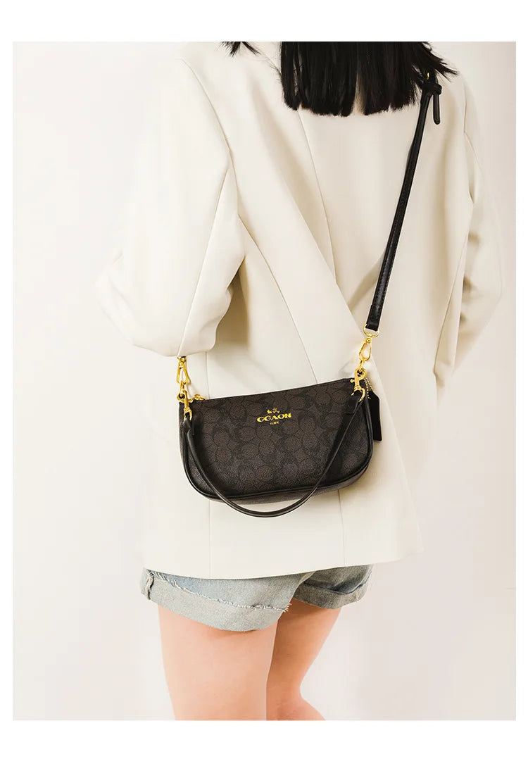 Classic Vintage Ladies Crossbody Handbag | High-End Women's Underarm Shoulder Bag | Elegant Designer Leather Messenger Bag For Women