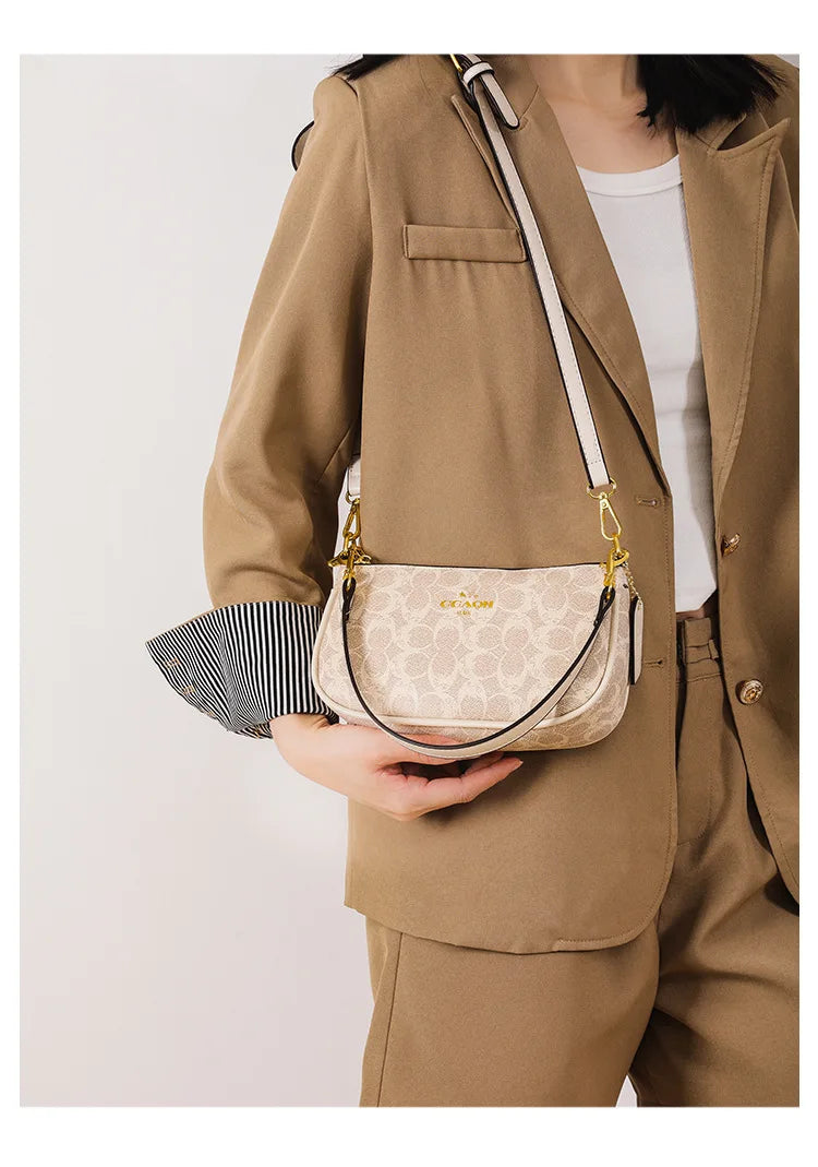 Classic Vintage Ladies Crossbody Handbag | High-End Women's Underarm Shoulder Bag | Elegant Designer Leather Messenger Bag For Women