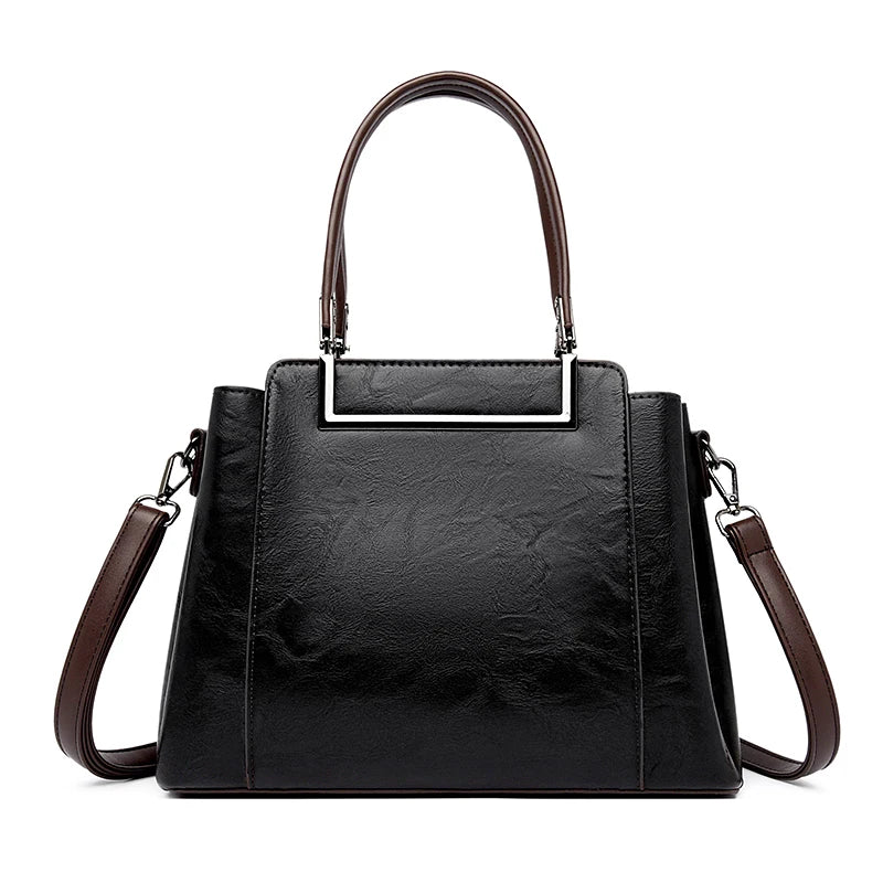 New Vintage Embossed Handmade Handbag For Women | Versatile PU Leather Shoulder Bag 3 Layers Large Capacity Crossbody Bags