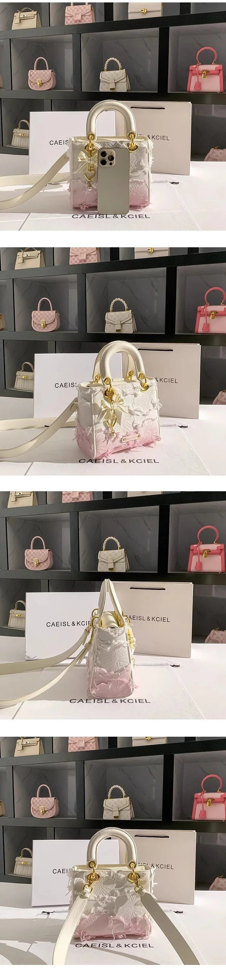 Women's Handbag Elegant Synthetic Crossbody | Golden-Tone Hardware Closure 2026 New Design for Parties Luxury Shoulder Purse