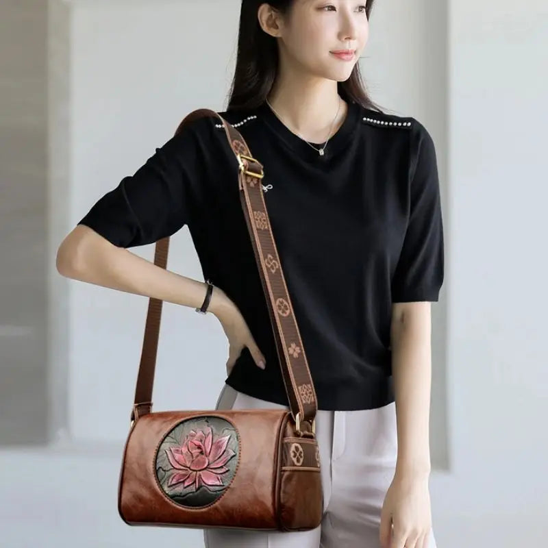 Casual Women Handbag | Soft Leather Shoulder Crossbody Bags for Women | Fashion Print Ladies Messenger Tote Bag